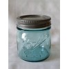 BALL 1/2 HALF PINT Aqua BLUE MASON Jar - "Collector's