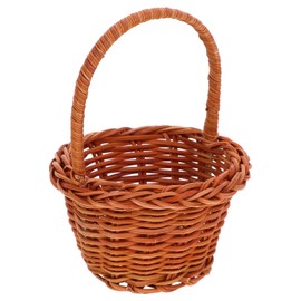 Beavorty Mini Woven Baskets with Handles Farmhouse Storage Basket for Party Favors Crafts Decor Wedding Girls Flower Basket DIY Basket 8x5cm