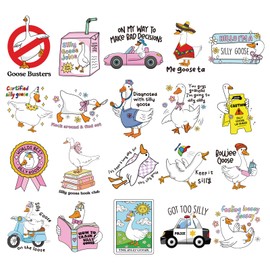INCOK Goose Iron on Transfers - 20 PCS Funny Animal Iron on Patches Stickers for Shirts DTF Transfers Ready to Press for Clothing Hat Jackets Backpacks Hoodie Bag DIY Costume