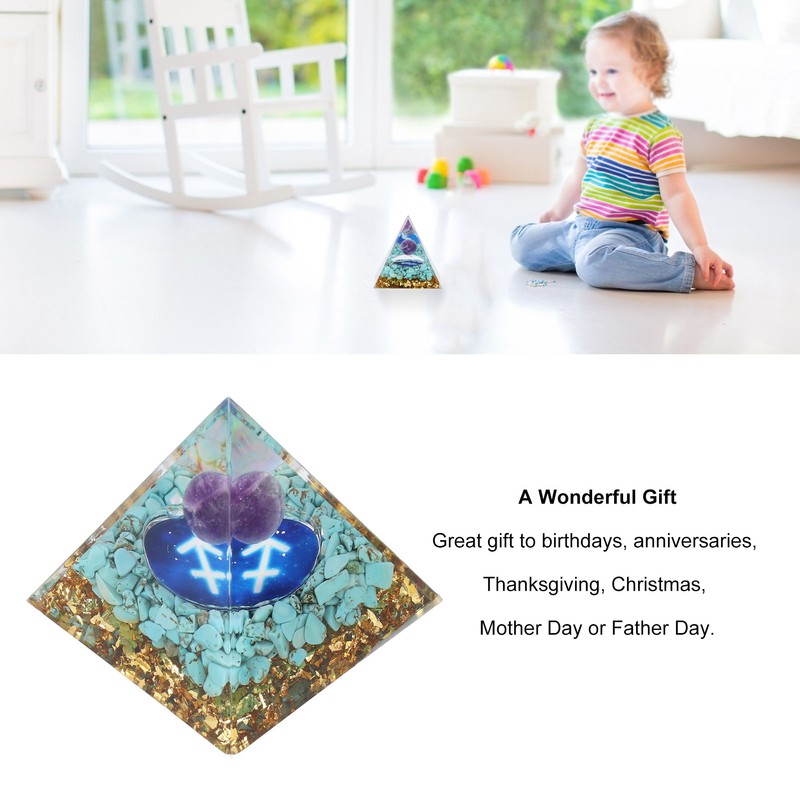 Constellation Pyramid Stone for Positive Energy Reduce Stress Chakra Resin