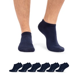 OCERA Bamboo Trainer Socks for Men and Women, Trainer Socks, 6 or 12 Pairs, Breathable Trainer Socks Made of Bamboo Fibres, Odour-Inhibiting, Anti-Sweat Socks, Trainers Socks for Men and Women, Blue