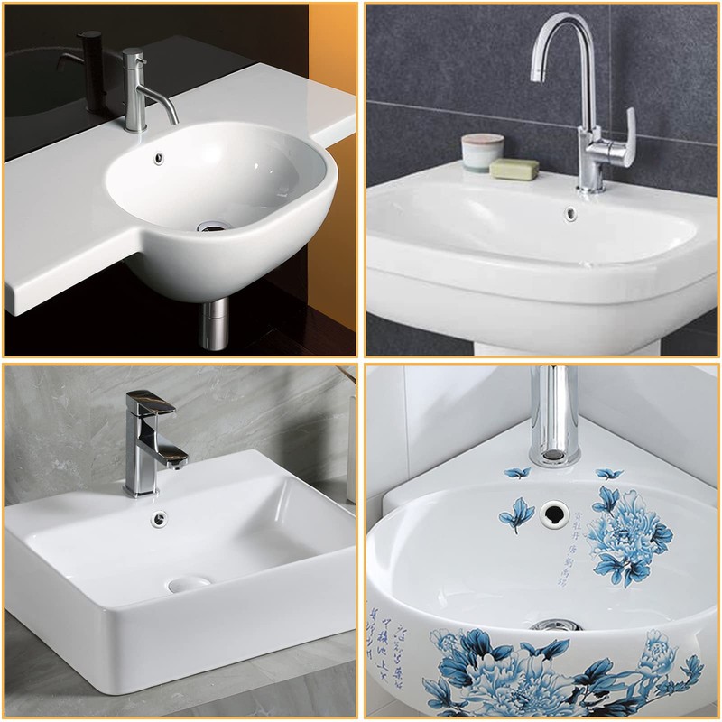 Cionyce 6 Pcs Sink Overflow Ring, Bathroom Sink Overflow Cover