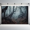 CRTPOD 7x5ft Dark Misty Forest Backdrop for Photoshoot Scary Halloween
