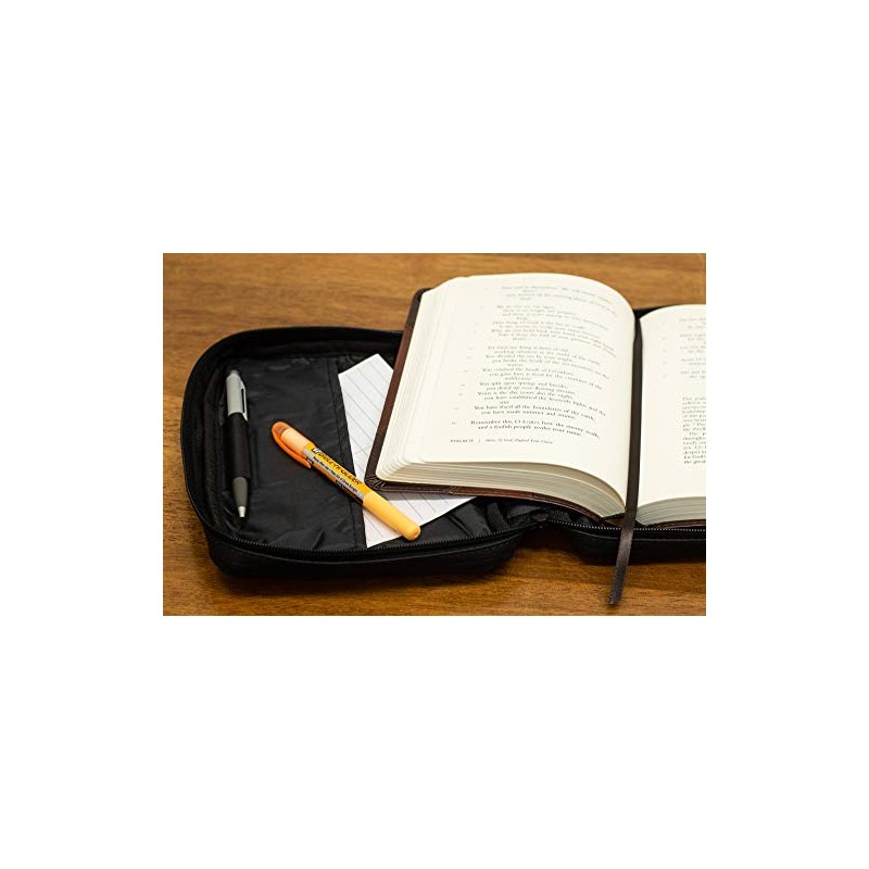 Dicksons Soft Black Embossed Cross with Front Pocket Leather Look