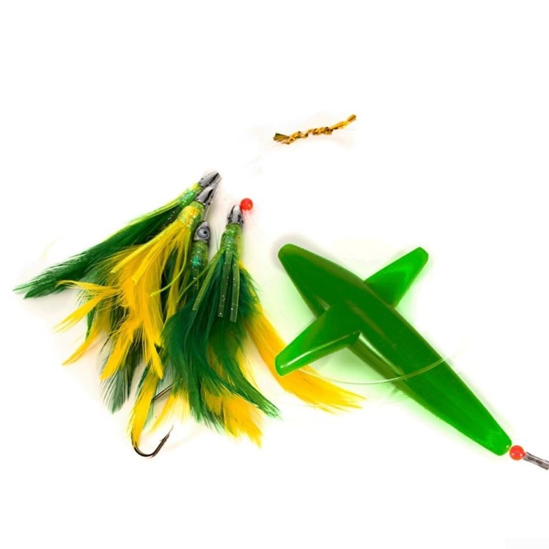 Feather Trolling Skirt Tuna Fishing Lure with Steel Hooks for