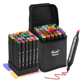 Hyrrt 36 Colors Dual Tips Alcohol Markers, Permanent Sketch Art Markers Pens Set with Pen Holder for Kids Adults Coloring,Painting, Sketching, Illustrations