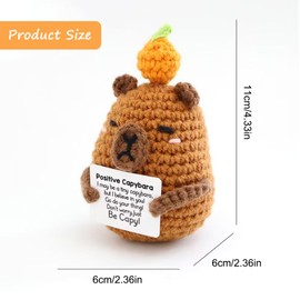FOSDICK Capibara Positiva, Patata Positiva Uncinetto, Divertente Positive Capibara Supporto Emotivo, Capybara Motivazionale con Carta, Capybara Portafortuna Regalo per per Famiglia Amici Collega
