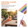 50PCS Reusable Straws with Cleaner Brush, 9.06" Long Colorful Clear