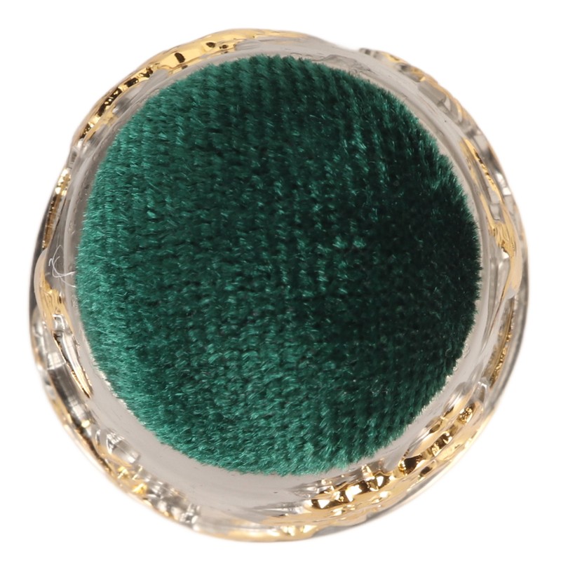 Sewing Pin Cushion Round Zinc Alloy Base Retro Style Pleuche