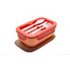 Muitomas, Lunchbox 1100 ml, Lunchbox mit Besteck und drei Innenfächern,