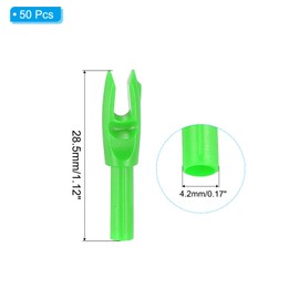 PATIKIL Archery Arrows Nocks 4.2mm 0.165", 50 Pack Insert Arrow Nock Replacement for Hunting Arrows Compound Bow Recurve Bow, Green