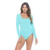 Natural Uniforms Long Sleeve Scoop Neck Body Suit (Aqua, Small)