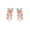 White Cubic Zirconia X Hoop Earrings In 14K Rose Gold