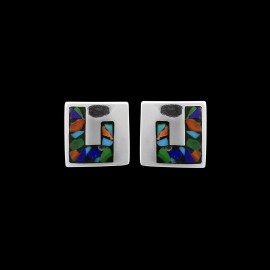 Mainland Silver Zuni Earrings • 925 Sterling Silver • Traditional Native American Design