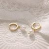 DOCHAIS Hoop Earrings Gold 925 Silver Earrings with Pearls Zircon