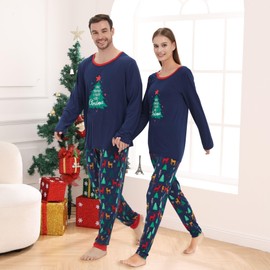 V.&GRIN Pijama familiar de Navidad a juego, Star Tree, 10 Años