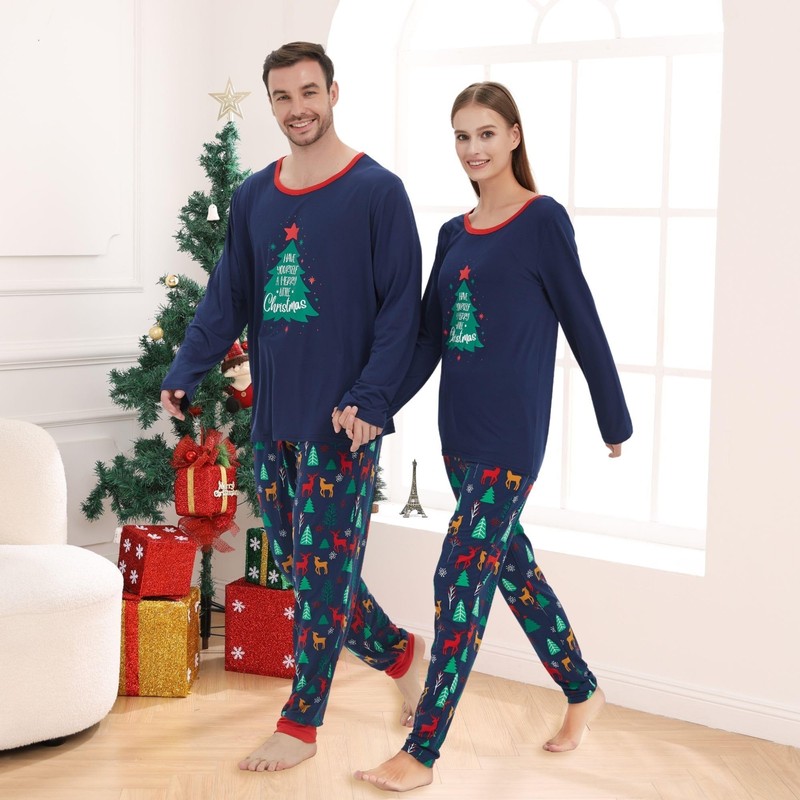 V.&GRIN Pijama familiar de Navidad a juego, Star Tree, 10