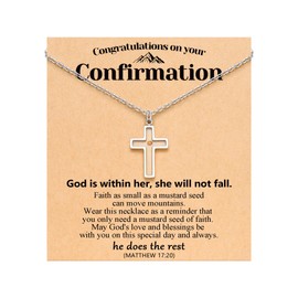 Eryuor Confirmation Gifts for Teen Girls Teenage Catholic Confirmation Sponsor Decorations Gift Ideas Necklace for Women