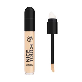 W7 Nice Touch Concealer - Brighten the Eye Area & Conceal Blemishes - Medium Coverage - 2-in-1 Sponge Stick Applicator and Blending Sponge - Sand - Vegan Makeup