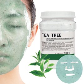 POZTL Tea Tree Jelly Mask Powder - 23 Fl Oz | DIY Spa Peel-Off Hydro Face Mask for Oil Control, Fine Lines, & Uneven Skin Tone