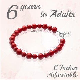 Baby Crystals Red Bracelets for Girls - Red bracelet for protection, High end European simulated Red Pearls, – Best Birthday Gifts