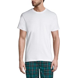 Lands' End Mens 3 Pack Crewneck T-Shirt White Tall Large