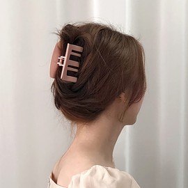 IYOU Glossy Plastic Hair Claws Black Large Hair Jaw Clips French Nonslip Shower Hair Claw Clips for Women and Girls(4 Pcs)