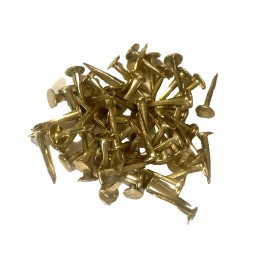 Brass Plated Steel Trunk Tacks  3/4" Long  2 OZ Pack of 58 Nails