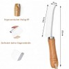 3-piece grout brush set with wooden handle, crevice cleaner with