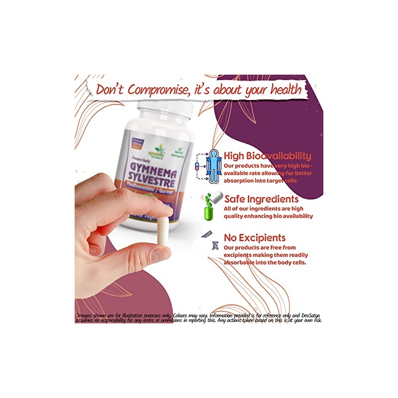 Ayushya Gymnema Sylvestre (Madhunaashini) Capsule, 500 mg Pure Extract, 60