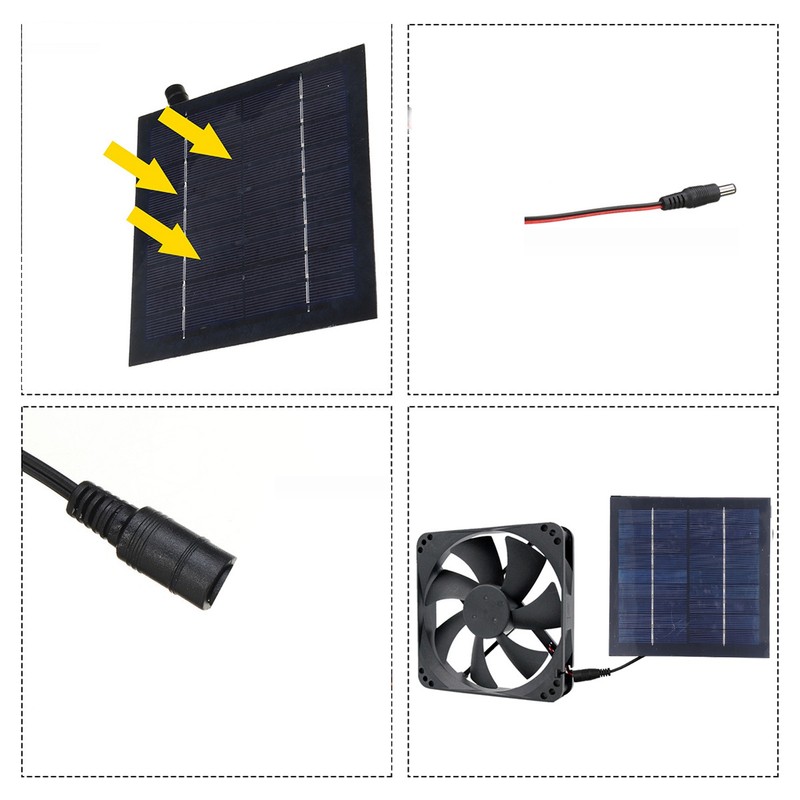 Solar Panel Fan Kit 20W IP65 Waterproof for Outside Small