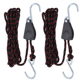 PATIKIL 2 Pcs Kayak Rope Tie Down Straps, 1/4" x 16 ft Heavy Kayak Rope Straps Canoe Bow and Stern Tie Downs Straps Adjustable Rope Hanger Ratchet Kayak Transport Accessories