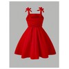 WDIRARA Girl's Bow Sleeveless A Line Mini Dress Ruched Ruffle