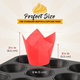 Tulip Cupcake Liners, Muffin Liners for Baking by Baker’s Signature – 160pcs of Parchment Paper Cups Cupcake Wrappers – Perfect Size, Sturdy, Greaseproof & Easy to Use – Colorful
