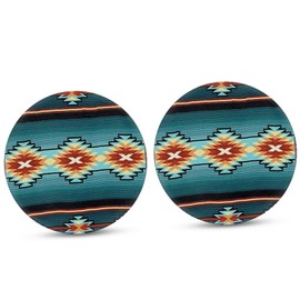 Unifizz 2-Pack Small 2.8 Inch Absorbent Car Coasters Cup Holder Keep Coasters Clean Car Coasters Aztec Navajo Red