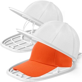 Fododo Cap Washing Machine Shape Cap Washer Baseball Cap Washing Rack Caps Frame for Washing Hat Washing Machine for Baseball Caps (White, Pack of 2)