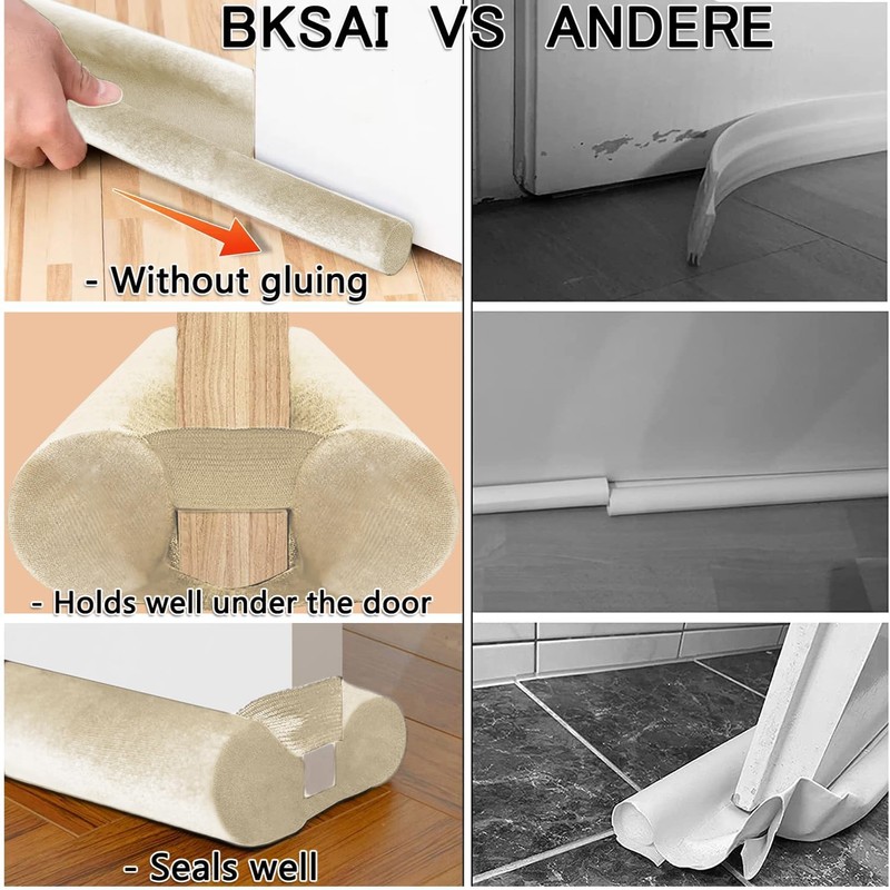 BKSAI Door Draft Stopper for Doors 29-35" No Adhesive Draft