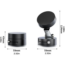 Magnetic Suction Cup Car Phone Holder with Strong Grip – Black, Universal Fit