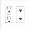RiteAV 2 Port Cat6 Ethernet Wall Plate - GFCI [Screwless White]