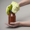 Zeal Gingham Mini Mitt Pot Holder, Cotton, Lime Green, 17.5