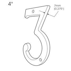 QCAA Traditional Heavy Forged Brass House Number, 4", 6, US10B Oil Rubbed Bronze