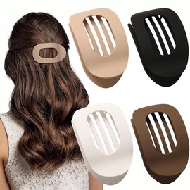 4 Pcs Elegant Duckbill Hair Clip, Flat Round Claw Clip for Women, Designed for Strong Hold on Thick or Thin Hair, Effortless Styling with Secure Grip, Perfect for All-Day Wear and Reliable Hold:_Hair Clip Set-Leopard Print