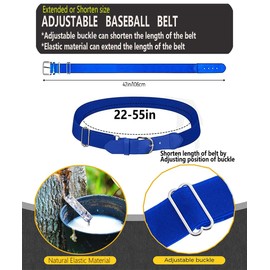 Thaplay - Cinturón de béisbol/sóftbol, 2 paquetes de cinturón uniforme de tamaño ajustable para hombres, niños y jóvenes, Azul, Large