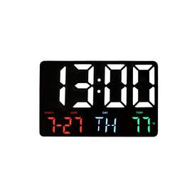 Intellitron CK-2217D Multi-function Digital LED Wall Clock, Black