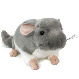 PUNELE Cute Simulation Chinchilla Plush Toys,Simulation Rat Mouse,Realistic Soft Cuddly Farm Toy,Soft Stuffed Animals Dolls Kids Girls Gifts (Dark Grey)