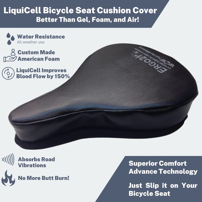 Ergo21 Liquicell Bicycle Cushion - Better Than Gel (Foam, Large