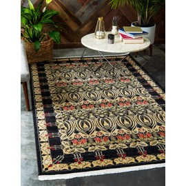 Unique Loom Edinburgh Collection Area Rug - Canmore (3' 3" x 5' 3" Rectangle, Black/ Cream)