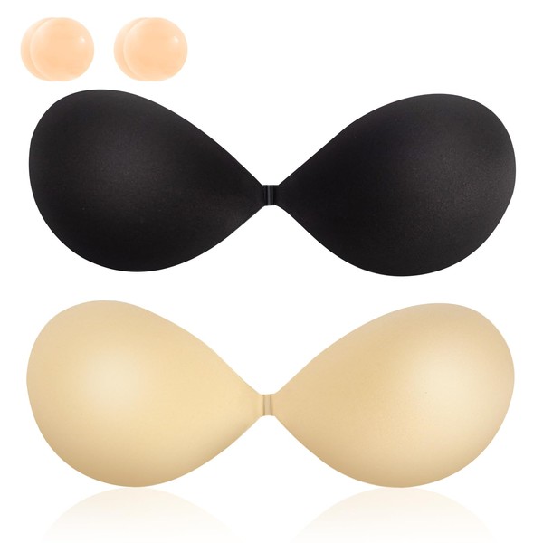 Vic Mela 2025 Push Up Sticky Bra, 2 Pack Reusable