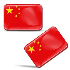 Skino Eu® 2 x 3D Stickers China Flag Chinese Flag F 186