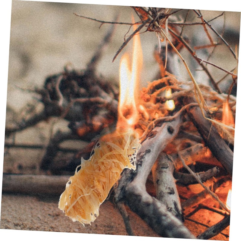 IWOWHERO 50pcs Wooden Firelighters Carbon Wax Sticks Natural Igniters for
